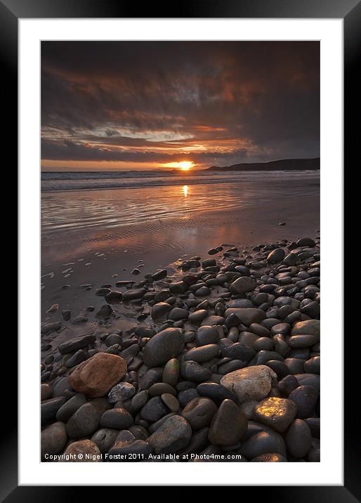 'Pebbles', Newgale Sands Framed Mounted Print by Creative Photography Wales