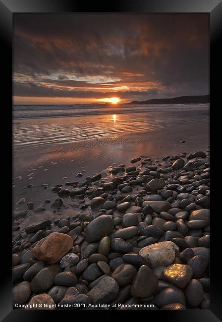 'Pebbles', Newgale Sands Framed Print by Creative Photography Wales