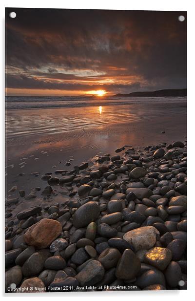 'Pebbles', Newgale Sands Acrylic by Creative Photography Wales