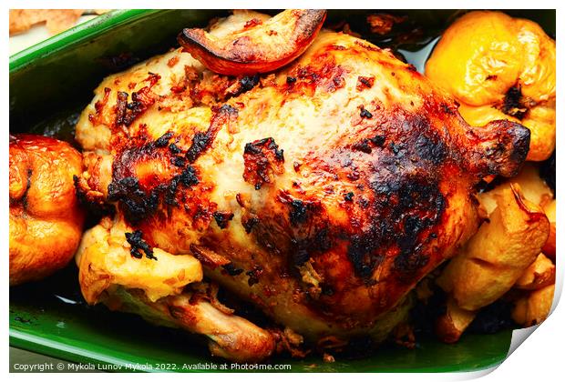 Delicious chicken with quince,close up Print by Mykola Lunov Mykola