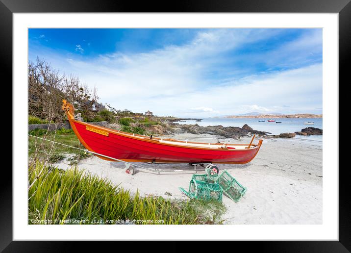 The Red Boat of Iona Framed Mounted Print by Heidi Stewart