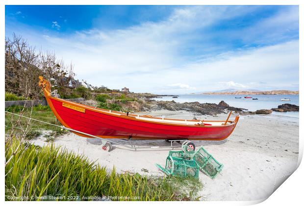 The Red Boat of Iona Print by Heidi Stewart