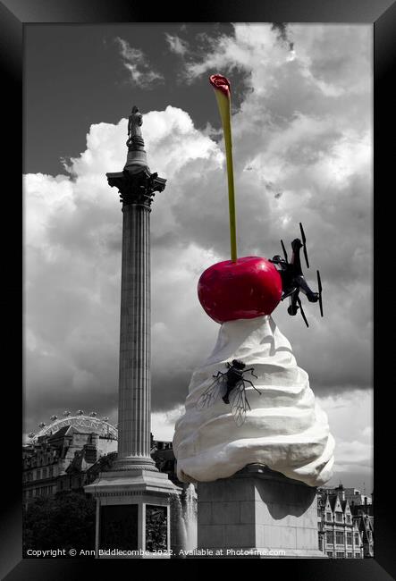 Trafalgar Squares whipped cream sculpture Framed Print by Ann Biddlecombe