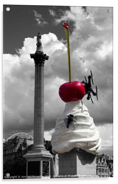 Trafalgar Squares whipped cream sculpture Acrylic by Ann Biddlecombe