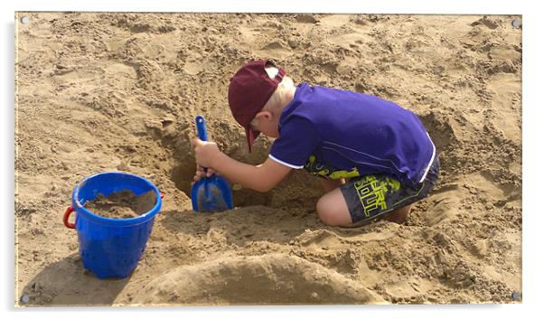 Making Sandcastles Acrylic by Raymond Partlett