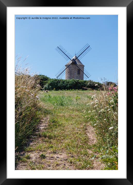 Windmill in Plogoff Framed Mounted Print by aurélie le moigne