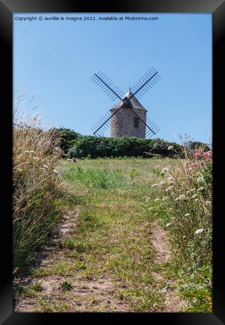 Windmill in Plogoff Framed Print by aurélie le moigne