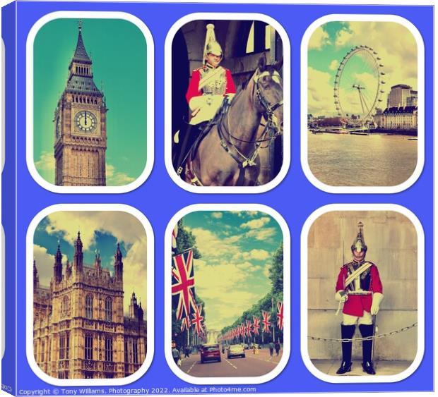 Collage Of London, Canvas Print by Tony Williams. Photography email tony-williams53@sky.com