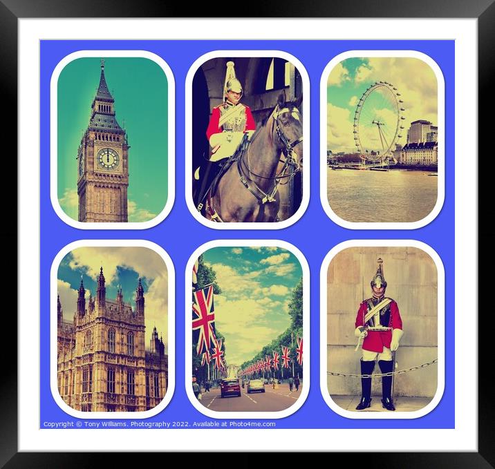 Collage Of London, Framed Mounted Print by Tony Williams. Photography email tony-williams53@sky.com