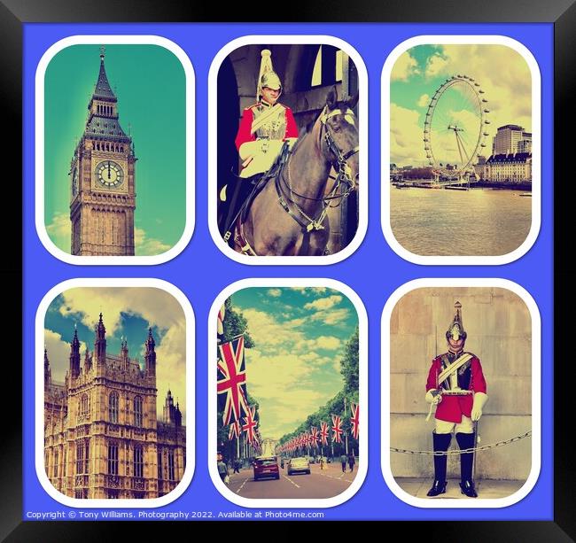 Collage Of London, Framed Print by Tony Williams. Photography email tony-williams53@sky.com