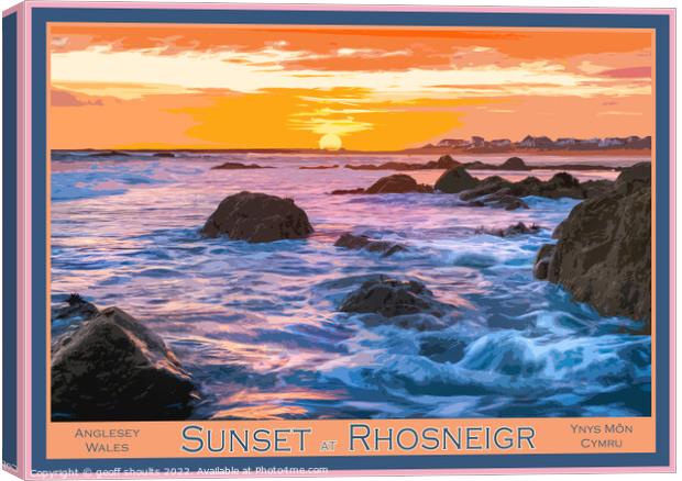 Sunset at Rhosneigr  Canvas Print by geoff shoults
