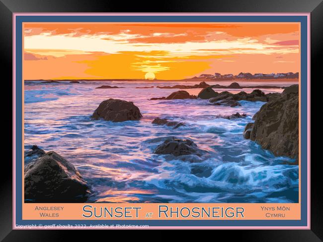 Sunset at Rhosneigr  Framed Print by geoff shoults