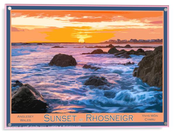 Sunset at Rhosneigr  Acrylic by geoff shoults