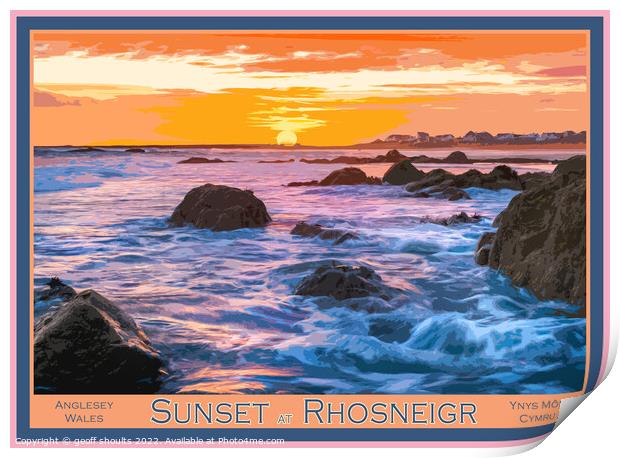 Sunset at Rhosneigr  Print by geoff shoults