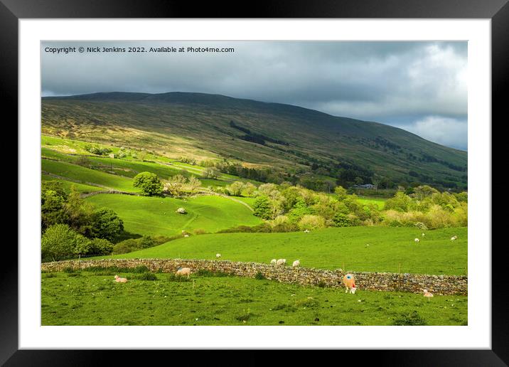 Howgill Fells from Garsdale Road Cumbria  Framed Mounted Print by Nick Jenkins