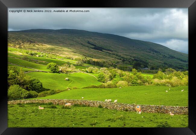 Howgill Fells from Garsdale Road Cumbria  Framed Print by Nick Jenkins