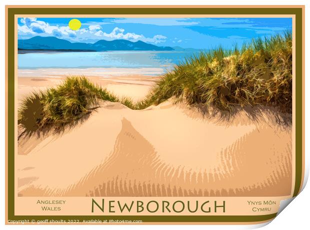 Newborough, Anglesey Print by geoff shoults