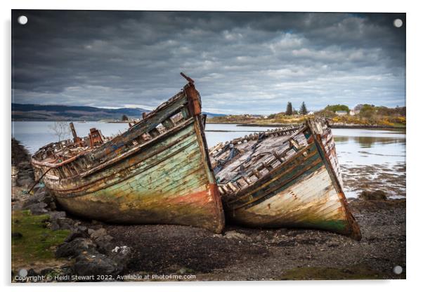 Salen Wrecks, Isle of Mull Acrylic by Heidi Stewart