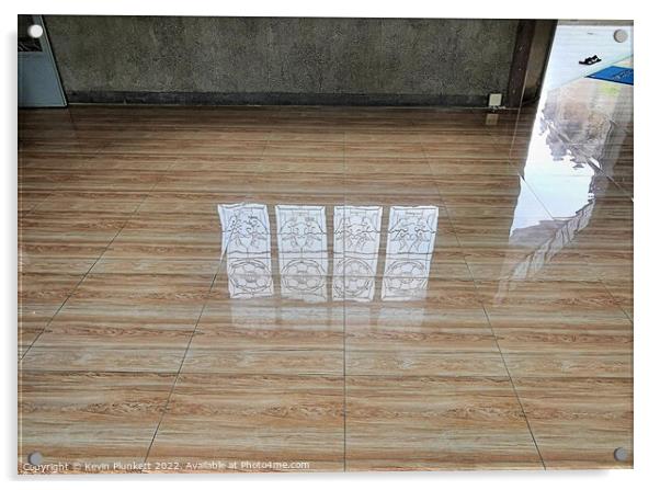 Reflected images on a shiny floor  Acrylic by Kevin Plunkett
