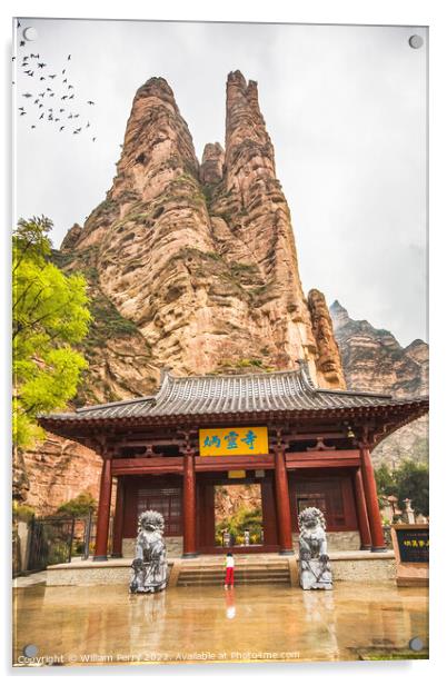 Binglin Si Bright Spirit Buddhist Temple Lanzhou Gansu China Acrylic by William Perry