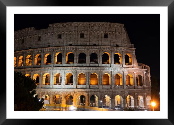 Colosseum in Rome at Night Framed Mounted Print by Artur Bogacki