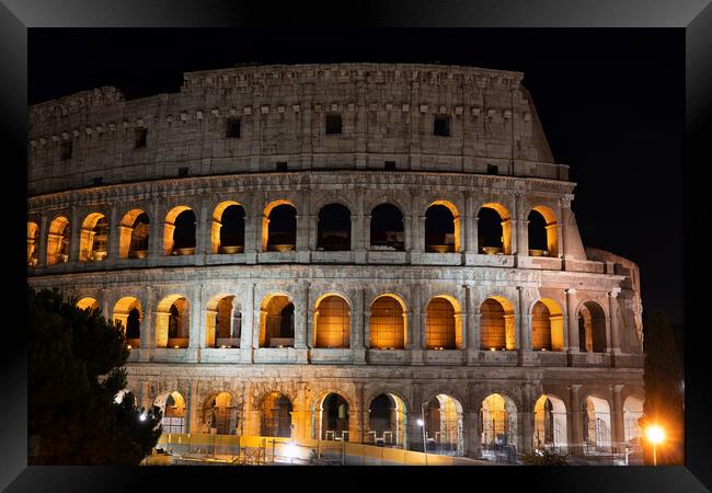 Colosseum in Rome at Night Framed Print by Artur Bogacki