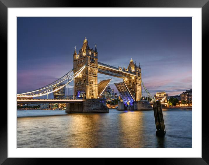 Tower Bridge, London, at night Framed Mounted Print by Andrew Scott