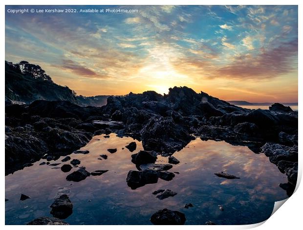 Sunrise on Plaidy Beach (Looe, Cornwall) Print by Lee Kershaw