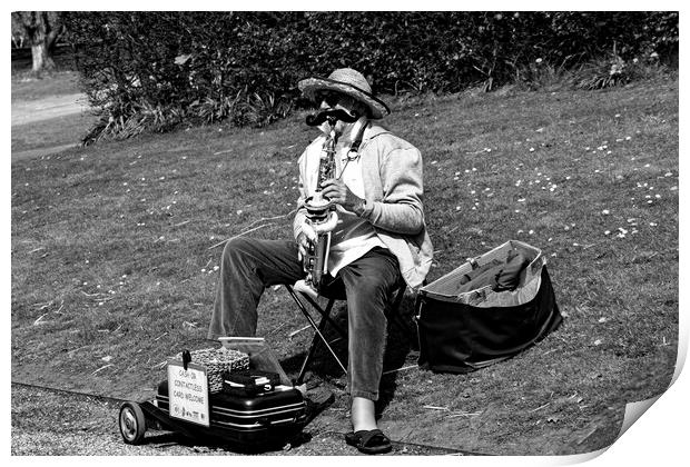 The Jazz Player Mono Print by Glen Allen