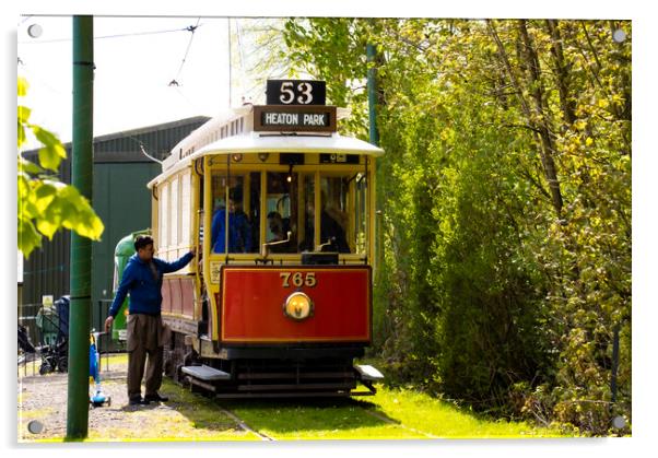 53 Heaton Park - Tram Acrylic by Glen Allen