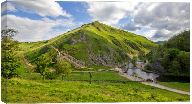 Thorpe Cloud and the Stepping Stones Canvas Print by Darren Burroughs