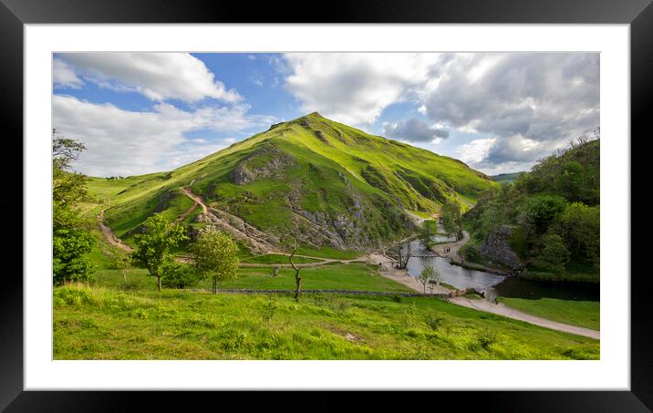 Thorpe Cloud and the Stepping Stones Framed Mounted Print by Darren Burroughs