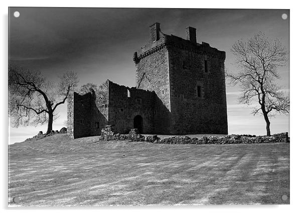 Ruins of Balvaird Castle Acrylic by Stuart Jack