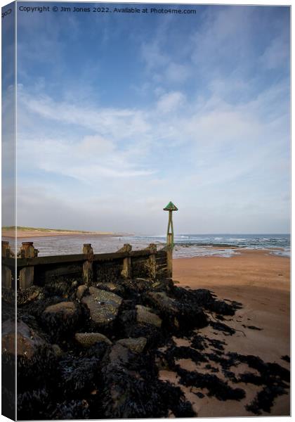 Seaton Sluice Sea defences Canvas Print by Jim Jones