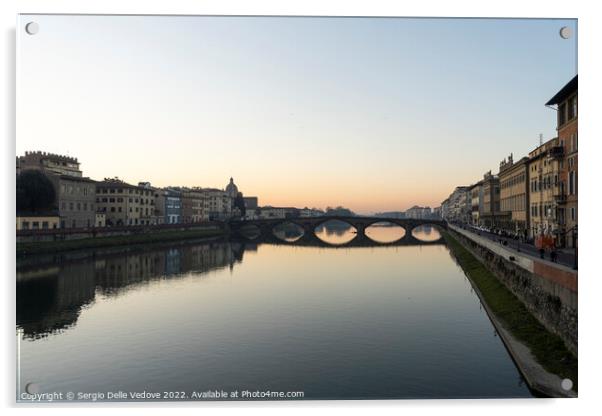 Carraia bridge over the Arno river in Florence, Italy Acrylic by Sergio Delle Vedove