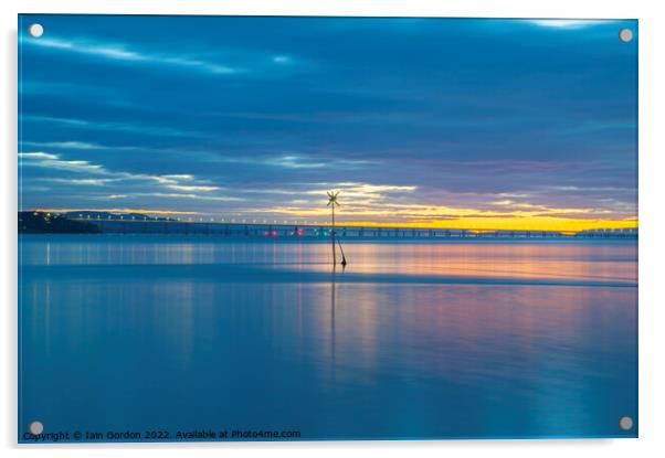 River Tay Sunset  - Dundee Sscotland Acrylic by Iain Gordon