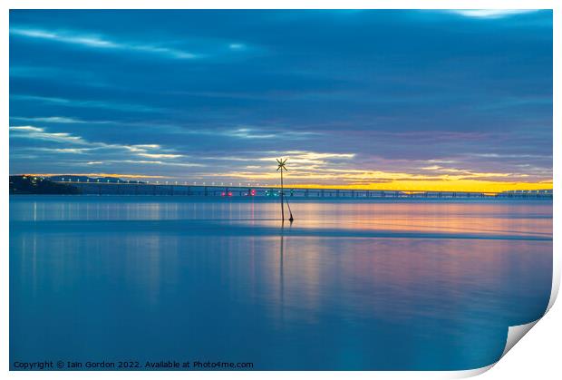 River Tay Sunset  - Dundee Sscotland Print by Iain Gordon