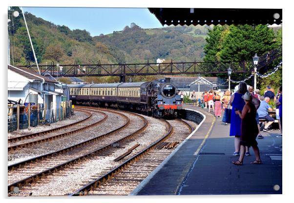 Dartmouth steam railway, Kingswear, Devon, UK. Acrylic by john hill