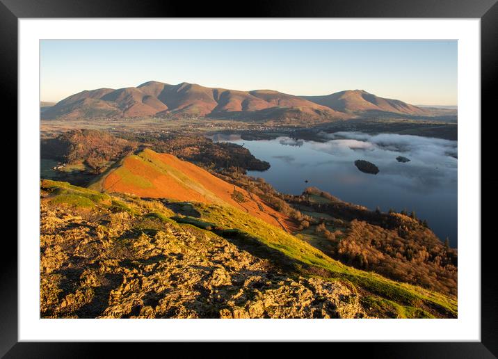Majestic Sunrise over Derwent Water Framed Mounted Print by Richard North