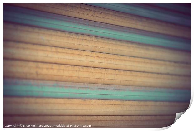 Colored and abstract closed shutter Print by Ingo Menhard
