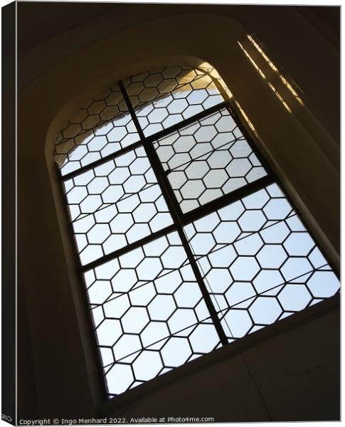 The window of a church on a sunny day Canvas Print by Ingo Menhard