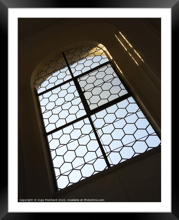 The window of a church on a sunny day Framed Mounted Print by Ingo Menhard