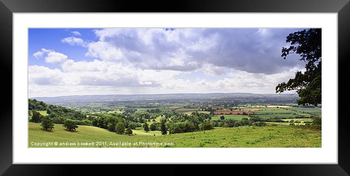 Quantock view no boarder Framed Mounted Print by andrew bowkett