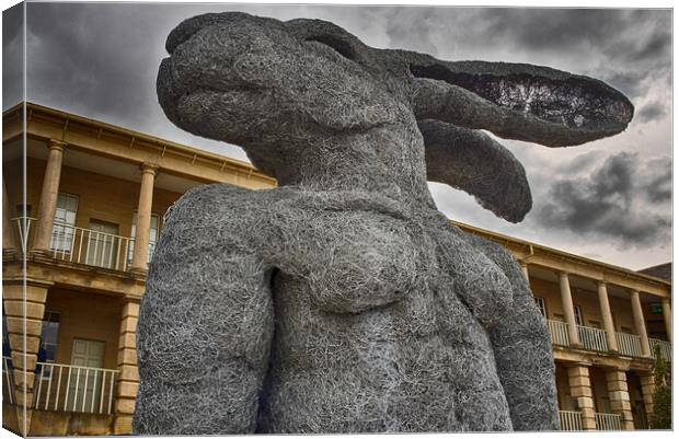 Lady Hare Torso - At the Piece Hall, Halifax Canvas Print by Glen Allen