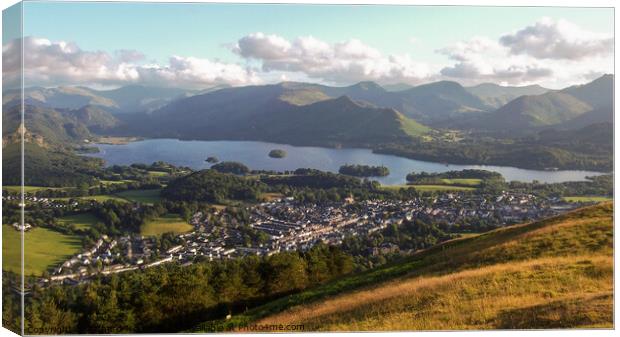 Majestic View of Keswick and Derwent Water Canvas Print by Richard North