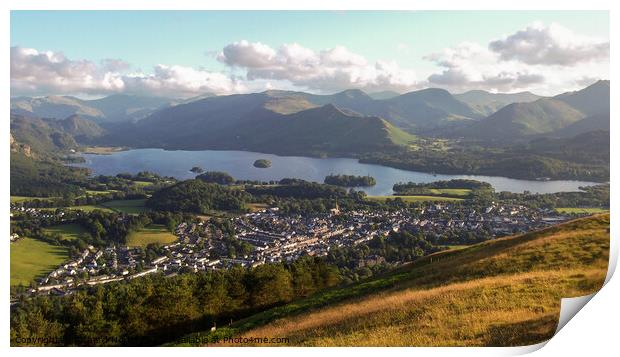 Majestic View of Keswick and Derwent Water Print by Richard North