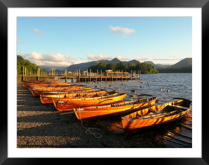Serene Rowing on Derwent Water Framed Mounted Print by Richard North