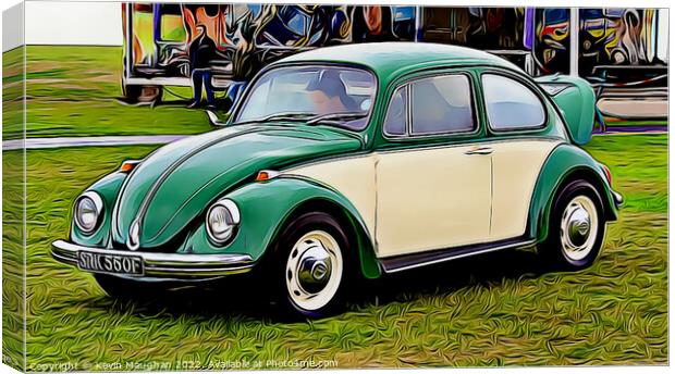 Volkswagen Beetle 1967 (2) (Digital Cartoon Art) Canvas Print by Kevin Maughan