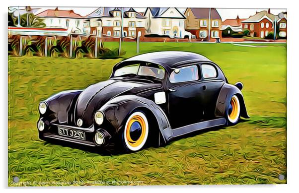 Volkswagen Beetle Customised (Digital Cartoon Art) Acrylic by Kevin Maughan