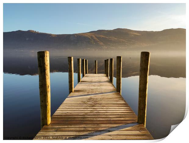 Serenity at Derwent Water Print by Richard North